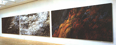 "PANORAMA" 1992, hver 180x360 cm. ophængt i Kunstforeningen, København, 1992